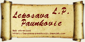 Leposava Paunković vizit kartica